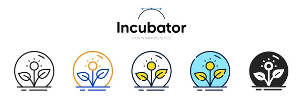 Inkubator Line Icon Verschiedenen Stilen Zweifarbige Umrisse Des Strichstils Business — Stockvektor