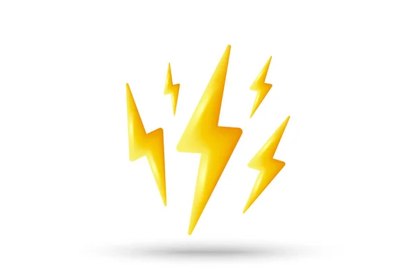 Lightning Icon Energy Power Thunder Electric Bolt Symbol Electric Voltage — Stock Vector