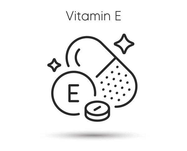 Ikona Linie Vitamínu Značka Tobolky Rozpustné Tuku Multivitaminový Symbol Pilulky — Stockový vektor
