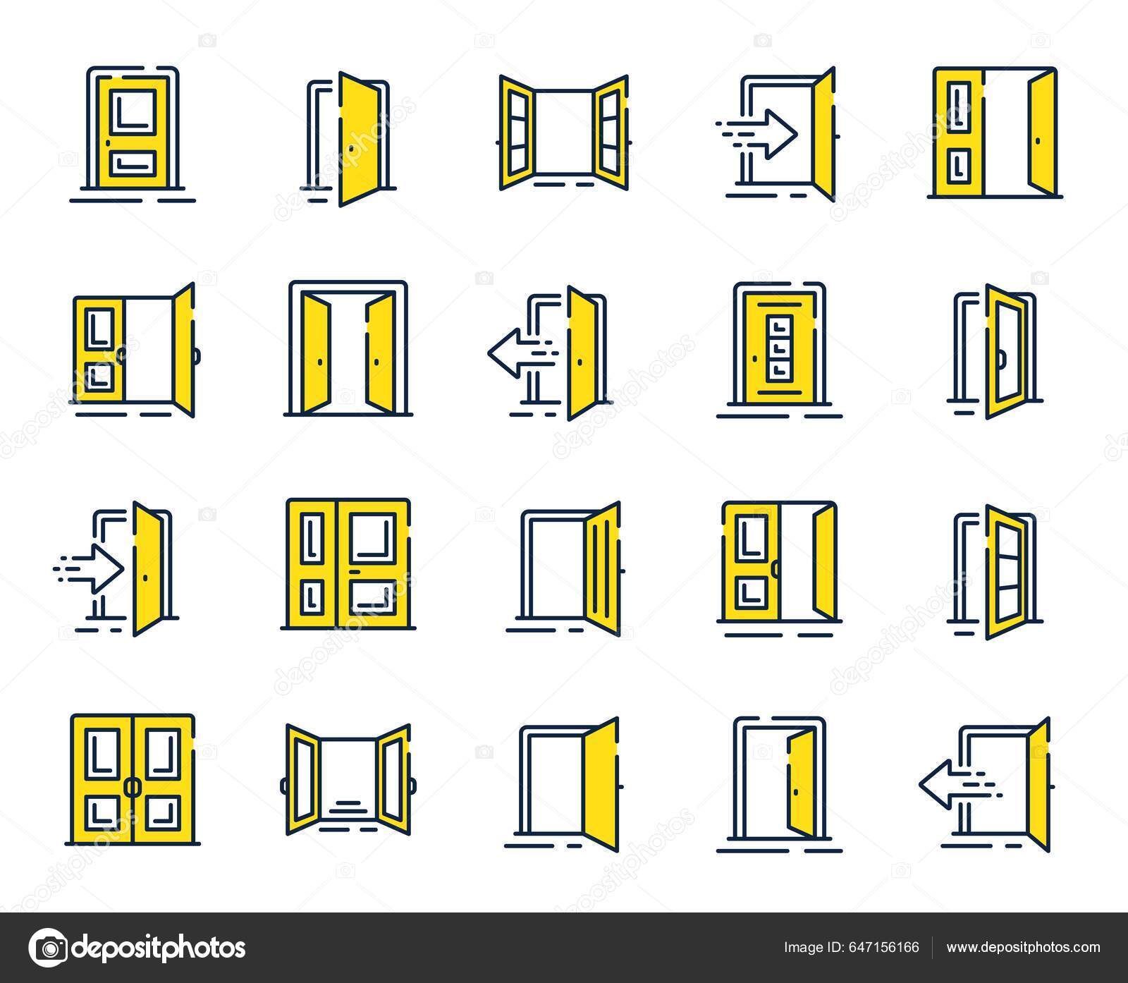 Symbole Der Eingangsschlange Offene Tür Hauseingang Notausgang