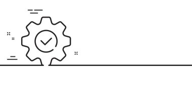 Satır simgesini çalıştır. Onaylanmış servis işareti. Bakım sembolü. Asgari çizgi çizimi arka planı. Satır simgesi pankartını çalıştır. Beyaz ağ şablonu konsepti. Vektör