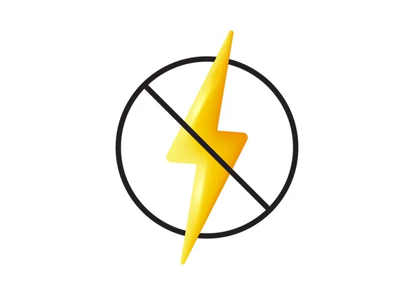 Antystatyczny Materiał Ikona Statyczny Piorun Elektryczny Brak Elektrycznego Symbolu Ostrzegawczego — Wektor stockowy