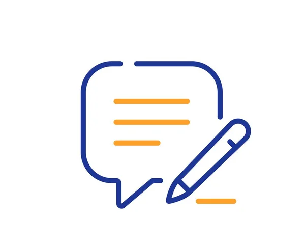 Γράψτε Εικονίδιο Γραμμής Επεξεργασία Μηνύματος Email Σύμβολο Φούσκας Ομιλίας Πολύχρωμο — Διανυσματικό Αρχείο