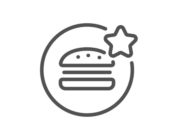 Best Food Line Icon Burger Review Star Sign Restaurant Top — Stock Vector