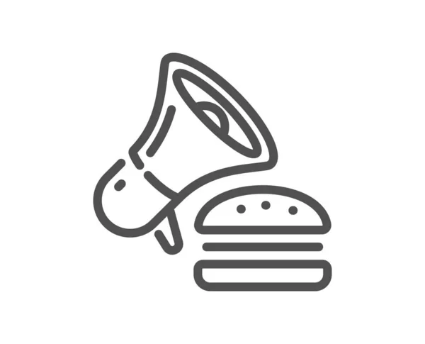 Ícone Linha Hambúrguer Sinal Oferta Comida Rápida Símbolo Promoção Cheeseburger — Vetor de Stock