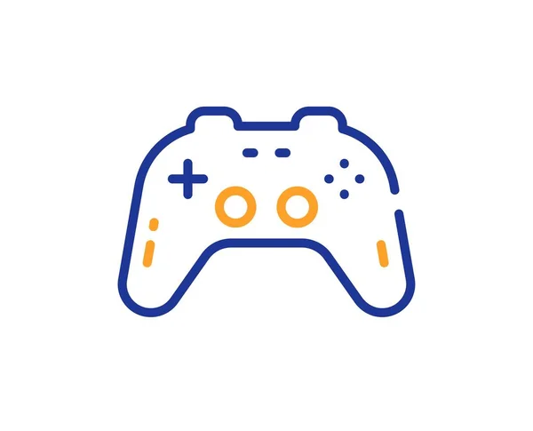 Ikona Řádku Gamepadu Znak Herního Joysticku Symbol Barevný Koncept Tenkého — Stockový vektor