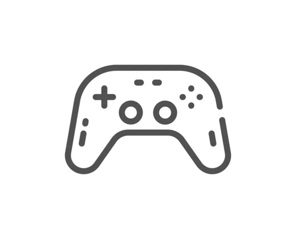 ゲームパッドのラインアイコン ゲームジョイスティックのサイン シンボルだ 品質設計要素 線形スタイルのゲームパッドアイコン 編集可能なストローク ベクトル — ストックベクタ