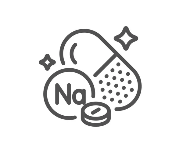 Ikonen För Natriummineralinjer Kemisk Grundämne Tecken Kapsel Eller Piller Symbol — Stock vektor
