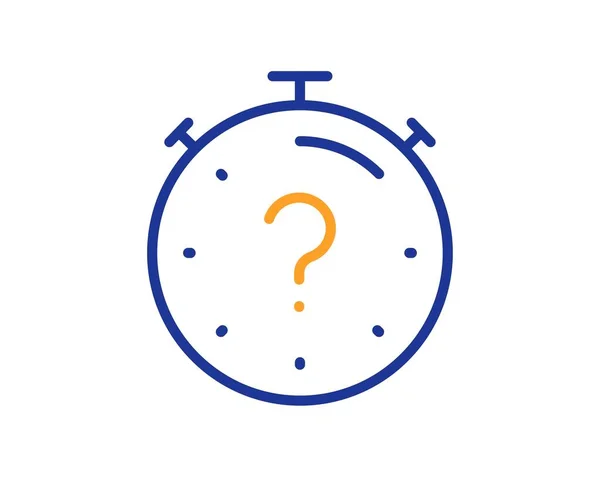 Quiz Line Icon Timer Question Mark Faq Time Symbol Colorful — Stock Vector