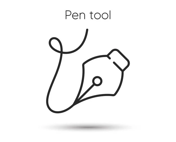 カーバチュアツールラインアイコン ペンの筆記具の記号 アンカーポイントツールシンボル 品質設計要素 線形スタイルペンツールアイコン 編集可能なストローク ベクトル — ストックベクタ