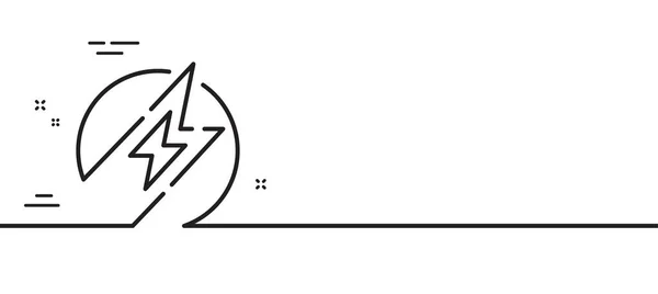 Ikone Der Stromtrasse Ladekraftzeichen Blitzlichtsymbol Aufladen Minimale Zeilenillustration Hintergrund Symbolbanner — Stockvektor