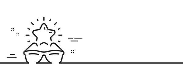 サングラスのアイコン サングラスレビュー星印 最高速度のアイウェアシンボル 最小限の線のイラストの背景 最高のメガネラインアイコンパターンバナー ホワイトウェブテンプレートのコンセプト ベクトル — ストックベクタ