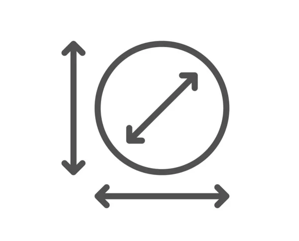 Circle Area Line Icon Territory Dimension Sign Lap Measurement Symbol — Stock Vector