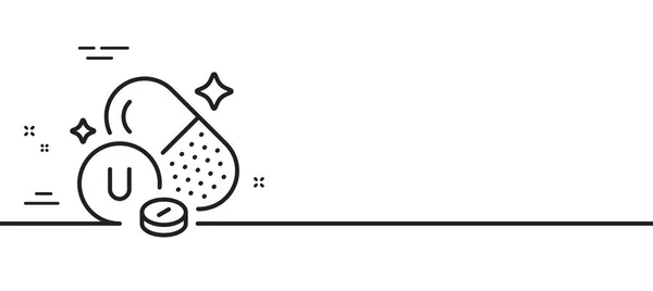 Значок Линии Витамина Метилметионин Пищевой Знак Питательных Веществ Символ Дополнения — стоковый вектор