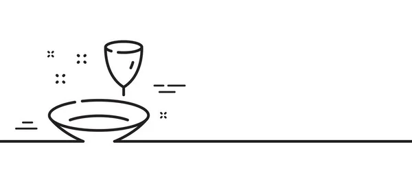 Піктограма Лінії Плит Виноградник Посуду Символ Посуду Їжі Тло Мінімальної — стоковий вектор