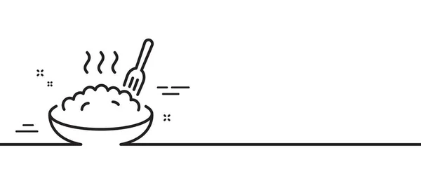 橋上線のアイコン 米やオート麦の看板のボウル ミレット食品のシンボル 最小限の線のイラストの背景 ブリッジラインアイコンパターンバナー ホワイトウェブテンプレートのコンセプト ベクトル — ストックベクタ