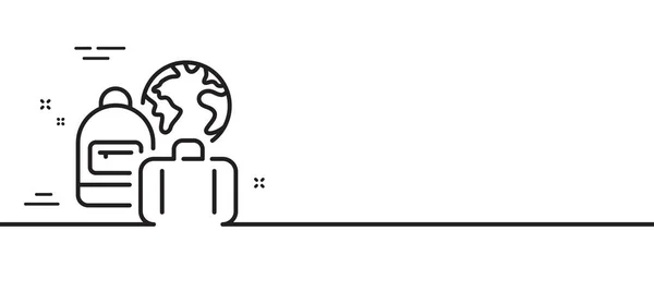 Значок Багажной Линии Вывеска Багажом Сумка Символом Рюкзака Иллюстрация Первой — стоковый вектор