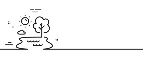 湖のアイコン 釣り場の標識 池の木のシンボルです 最小限の線のイラストの背景 湖線のアイコンパターンバナー ホワイトウェブテンプレートのコンセプト ベクトル — ストックベクタ