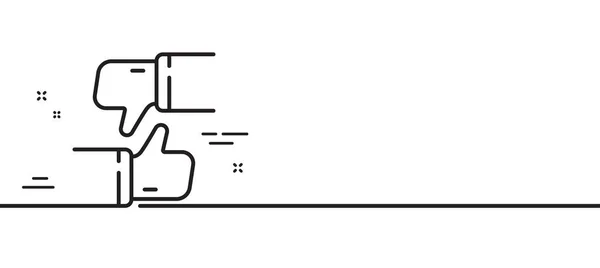 Como Icono Línea Aversión Pulgar Hacia Arriba Abajo Signo Símbolo — Vector de stock