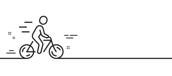 Cyklistlinjeikonen Kör Cykelskylt Utomhus Och Stadstransportsymbol Minimal Linje Illustration Bakgrund — Stock vektor