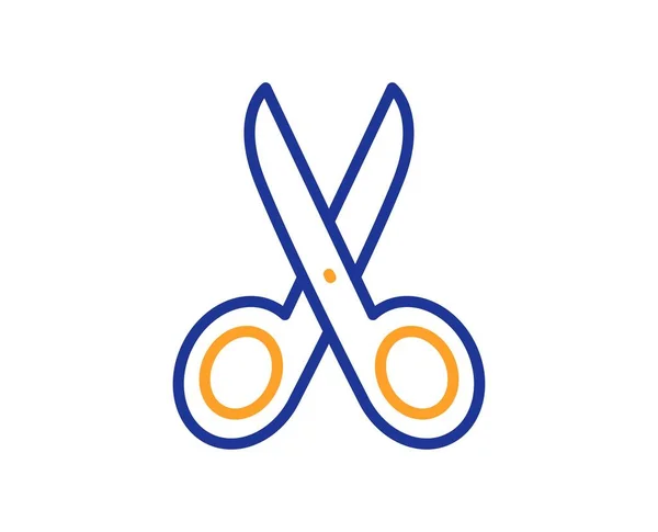 Zeilensymbol Schneiden Schneider Friseur Oder Friseur Unterschreiben Scheren Symbol Bunte — Stockvektor