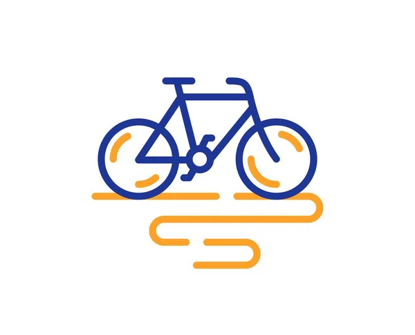 Bike Line Ikone Radwegbeschilderung Radweg Symbol Bunte Dünne Linien Umreißen — Stockvektor