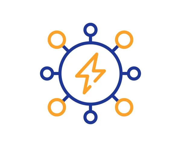 Ikona Vedení Značka Elektrické Energie Nabijte Symbol Výkonu Barevný Koncept — Stockový vektor