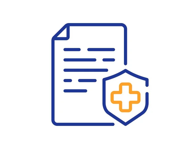 Medical Certificate Line Icon Medicine Service Sign Healthcare Policy Symbol — Stock Vector