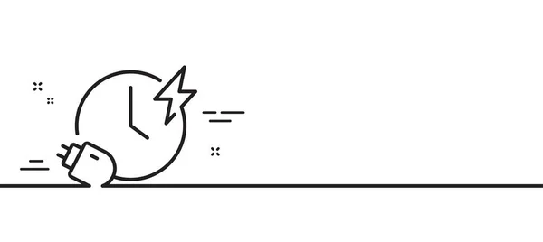 Ladezeitensymbol Akku Zeichen Stromsymbol Minimale Zeilenillustration Hintergrund Banner Mit Symbolmuster — Stockvektor