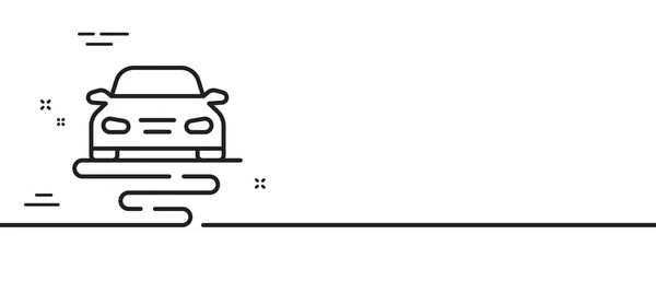 Ikona Linii Znak Drogowy Samochodu Symbol Autostrady Minimalne Tło Ilustracji — Wektor stockowy
