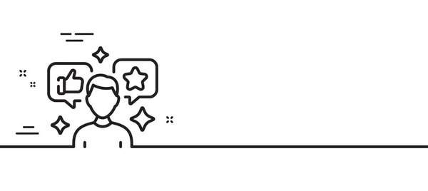 Значок Линии Соцсетей Знак Влияния Символ Медиаспециалиста Иллюстрация Первой Линии — стоковый вектор