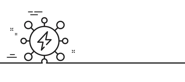 Stromleitungssymbol Elektrische Energie Ladeleistungssymbol Minimale Zeilenillustration Hintergrund Banner Mit Symbolmuster — Stockvektor