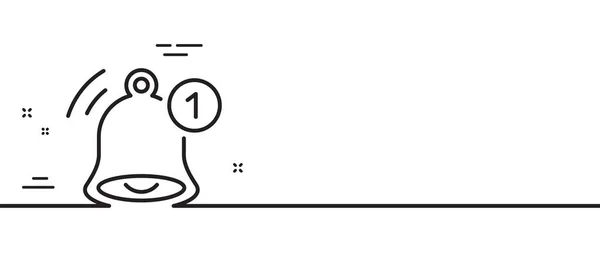 ラインアイコンを思い出させる ベルサインを 通知メッセージシンボル 最小限の線のイラストの背景 リマインダーラインアイコンパターンバナー ホワイトウェブテンプレートのコンセプト ベクトル — ストックベクタ