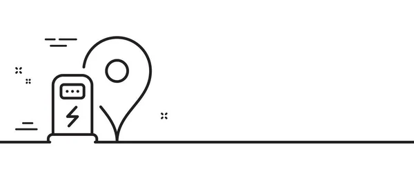 Das Symbol Der Ladestationsleitung Ladezeichen Für Autos Stromsymbol Minimale Zeilenillustration — Stockvektor