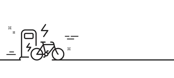 Elektrisk Cykellinjeikon Motorcykeltransportskylt Ladda Ebike Symbol Minimal Linje Illustration Bakgrund — Stock vektor