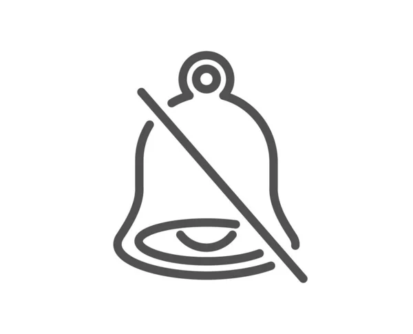 Icône Ligne Muette Panneau Alerte Bell Pas Symbole Sonore Élément — Image vectorielle