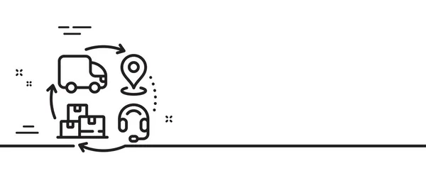Εικονίδιο Αλυσίδας Εφοδιασμού Πινακίδα Παράδοσης Σύμβολο Προμηθευτή Προϊόντων Ελάχιστη Γραμμή — Διανυσματικό Αρχείο