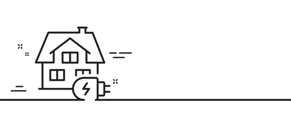 Ikona Domowej Linii Ładowania Znak Ładowarki Symbol Zasilania Elektrycznego Minimalne — Wektor stockowy