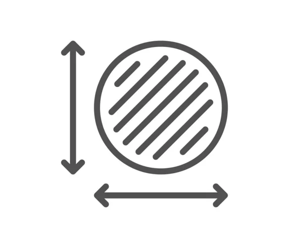 Εικονίδιο Γραμμής Κύκλου Σύμβολο Εδαφικής Διάστασης Στρογγυλό Σύμβολο Μέτρησης Γύρο — Διανυσματικό Αρχείο