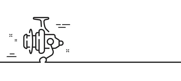 Ligne Bobine Pêche Icône Signe Bobine Pêcheur Symbole Équipement Rotation — Image vectorielle