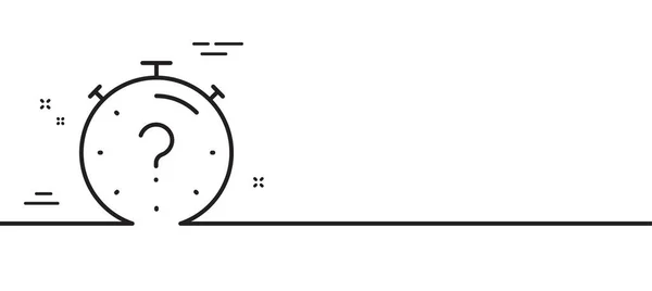 クイズラインのアイコン 質問マーク付きのタイマー ファク タイム シンボルだ 最小限の線のイラストの背景 クイズラインのアイコンパターンバナー ホワイトウェブテンプレートのコンセプト ベクトル — ストックベクタ