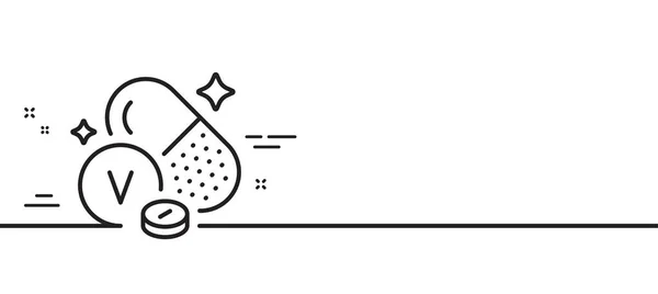 Значок Мінеральної Лінії Ванадію Хімічний Елемент Знак Капсула Або Символ — стоковий вектор