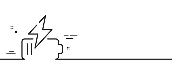 Значок Линии Аккумулятора Знак Аккумулятора Заряда Символ Электричества Иллюстрация Первой — стоковый вектор