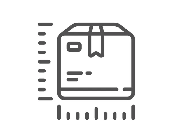 Package Size Line Icon Box Dimension Sign Parcel Measurement Symbol — Stock Vector