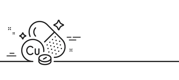 Значок Медной Минеральной Линии Химический Элемент Знак Символ Капсулы Таблетки — стоковый вектор