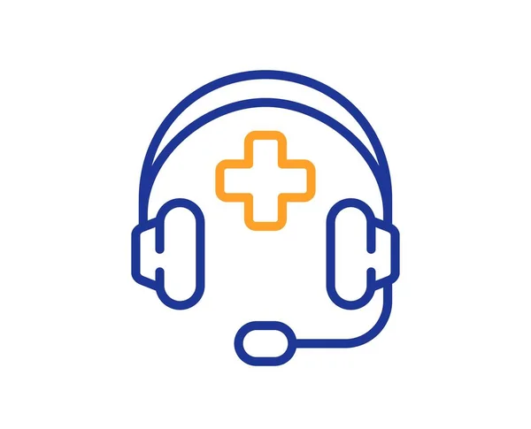 Εικονίδιο Γραμμής Ιατρικής Υποστήριξης Σήμα Κλήσης Έκτακτης Ανάγκης Σύμβολο Ακουστικών — Διανυσματικό Αρχείο