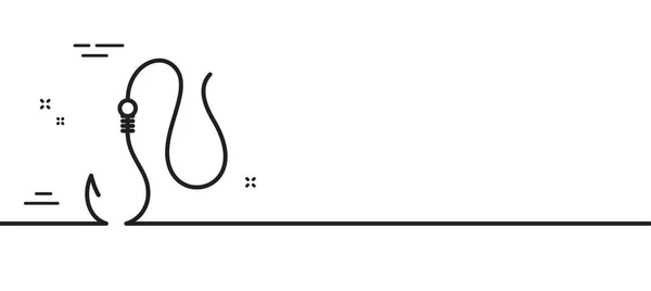 Icône Ligne Crochet Panneau Matériel Pêche Attraper Poisson Crochet Symbole — Image vectorielle