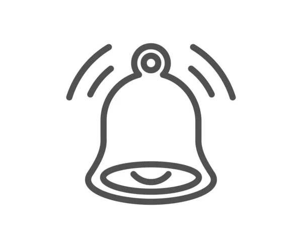 Icono Línea Alerta Bell Señal Notificación Mensaje Alarma Aviso Símbolo — Vector de stock