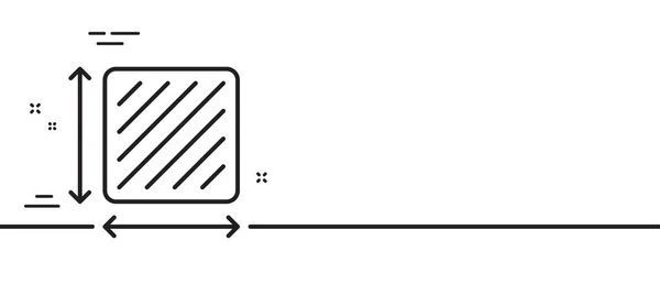 Icône Ligne Carrée Panneau Dimension Pièce Symbole Mesure Territoire Illustration — Image vectorielle