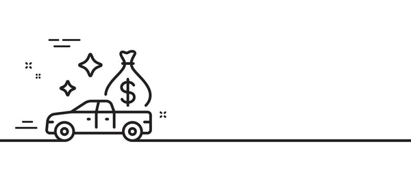 Cash Transit Line Ikone Geld Sammler Autoschild Symbol Für Geldautomaten — Stockvektor